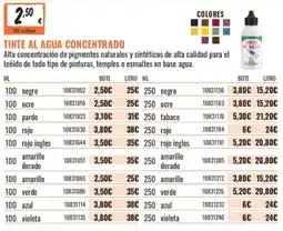 Obramat Tinte al agua concentrado oferta