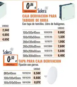Obramat Solera caja derivacion para tabique de obra oferta