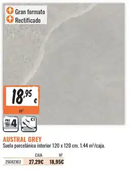 Obramat Austral Grey Suelo porcelánico interior 120 x 120 cm oferta