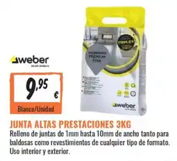 Obramat weber junta altas prestaciones oferta