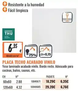 Obramat Thu placa techo acabado vinilo oferta