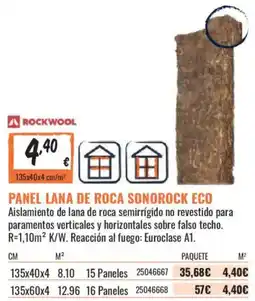 Obramat rockwool panel lana de roca sonorock eco oferta