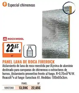 Obramat rockwool panel lana de roca firerock oferta