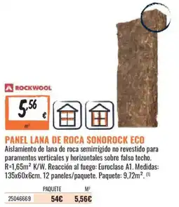 Obramat rockwool panel lana de roca sonorock eco oferta