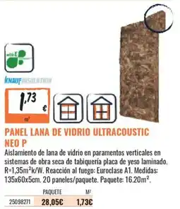 Obramat Knauf insulation panel lana de vidrio ultracoustic neo p oferta