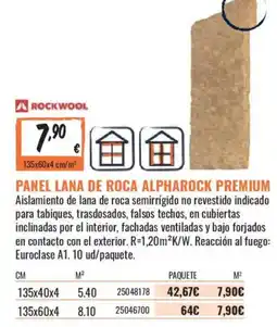 Obramat rockwool panel lana de roca alpharock premium oferta