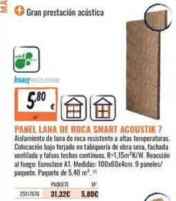 Obramat Knauf Insulation Panel Lana de Roca Smart Acoustik 7 oferta