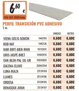 Obramat Perfil transición pvc adhesivo oferta