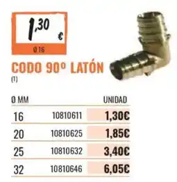 Obramat Codo 90º latón oferta