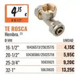 Obramat TE ROSCA Hembra oferta