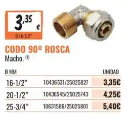 Obramat Codo 90º Rosca Macho oferta