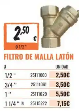 Obramat Filtro de malla latón oferta