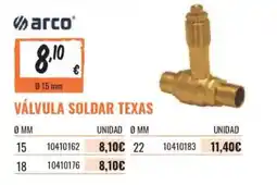 Obramat arco válvula soldar texas oferta