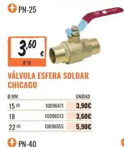 Obramat chicago válvula esfera soldar oferta