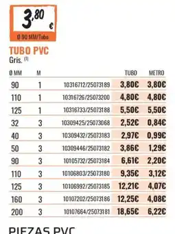 Obramat Tubo pvc gris oferta