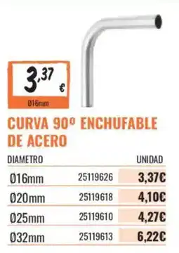 Obramat Curva 90º enchufable de acero oferta