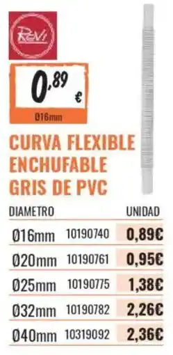 Obramat Revi curva flexible enchufable gris de pvc oferta