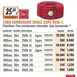 Obramat Ravi tubo corrugado doble capa rojo-l oferta