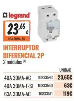 Obramat legrand interruptor diferencial 2p oferta