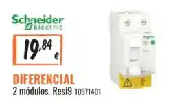 Obramat Schneider Electric diferencial 2 módulos. Resi9 10971401 oferta
