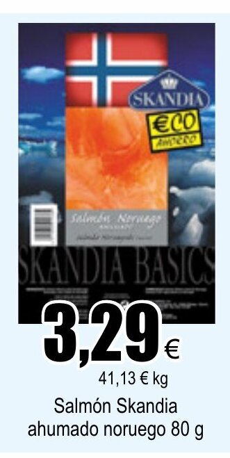 FROIZ Salmón Skandia ahumado noruego 80g oferta