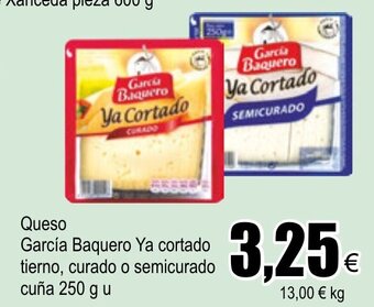 FROIZ Queso Garcia Baquero Ya cortado tierno, curado o semicurado cuña 250 g u oferta