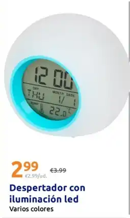 Action Despertador con iluminación led oferta