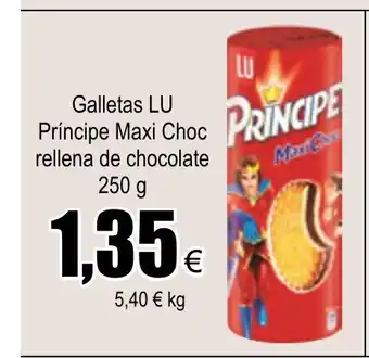 FROIZ LU Galletas Príncipe Maxi Choc rellena de chocolate 250g oferta