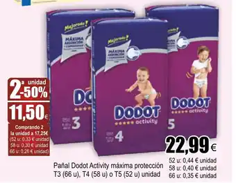 FROIZ Pañal Dodot Activity másima protección oferta