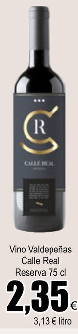 FROIZ Vino Valdepeñas Calle Real Reserva 75 cl oferta