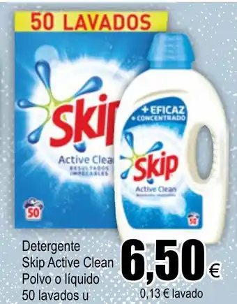 FROIZ Detergente Skip Active Clean Polvo o Líquido 50 Lavados u oferta