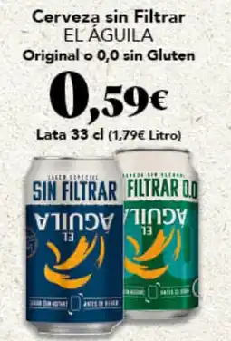 Gadis El Águila cerveza sin filtrar original o 0,0 sin gluten oferta