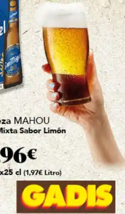 Gadis Mahou cerveza mixta sabor limón oferta
