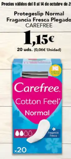 Gadis Carefree Protegeslip Normal Fragancia Fresca plegado oferta