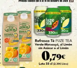 Gadis Fuze Tea Refresco Té Verde-Maracuyá, al Limón sin Azúcar o al Limón oferta
