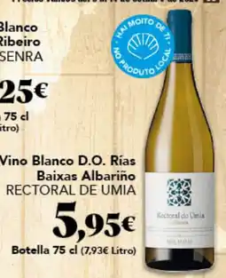 Gadis Rectoral do Umia Vino blanco D.O. baixas albarino Albariño oferta