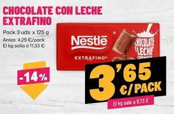 AhorraMas Nestlé chocolate con leche extrafino oferta