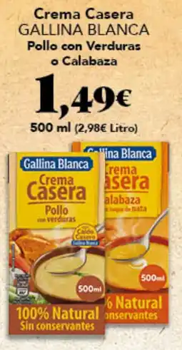 Gadis Gallina Blanca crema casera pollo con verduras o calabaza oferta