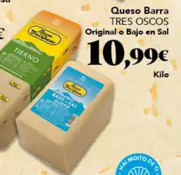 Gadis Tres oscos queso barra original o bajo en sal oferta