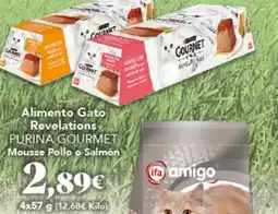 Gadis Purina Gourmet alimento gato revelations mousse pollo o salmon oferta