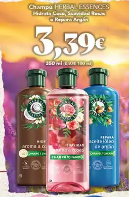 Gadis Herbal Essences Champú Hidrata Coco, Suavidad Rosas o Repara Argán oferta