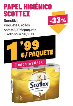 AhorraMas Scottex papel higiénico sensitive oferta