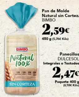 Gadis Bimbo pan de molde natural sin corteza oferta