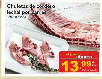 Supermercados La Despensa Chuletas De Cordero Lechal Por Carrés oferta