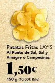 Gadis Lay's - patatas fritas al punto de sal, sal y vinagre o campesinas oferta