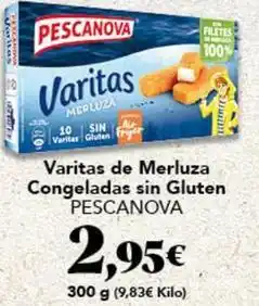 Gadis Pescanova - varitas de merluza congeladas sin gluten oferta