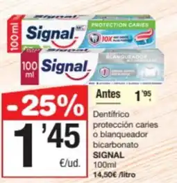 SPAR Fragadis Signal dentífrico protección caries o blanqueador bicarbonato oferta