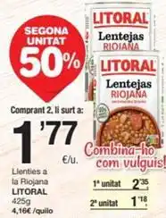 SPAR Fragadis Litoral - lentejas a la riojana oferta