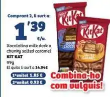 SPAR Fragadis Kit kat - xocolatina milk dark o chunky salted caramel oferta