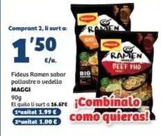 SPAR Fragadis Maggi - fideus ramen sabor pollastre o vedella oferta